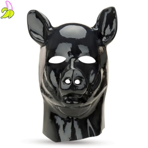 Latex Pig Hood Prowler Red Black- Maska lateksowa- GŁOWA ŚWINI