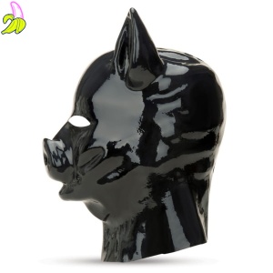 Latex Pig Hood Prowler Red Black- Maska lateksowa- GŁOWA ŚWINI