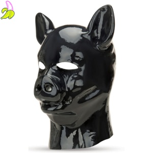 Latex Pig Hood Prowler Red Black- Maska lateksowa- GŁOWA ŚWINI
