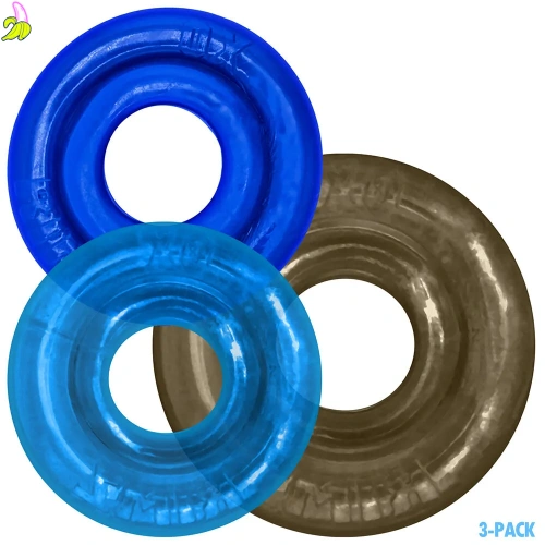 RIMZ Softlips Cockring 3-pack Blue 2x19mm 1x20mm