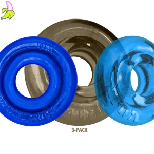 RIMZ Softlips Cockring 3-pack Blue 2x19mm 1x20mm
