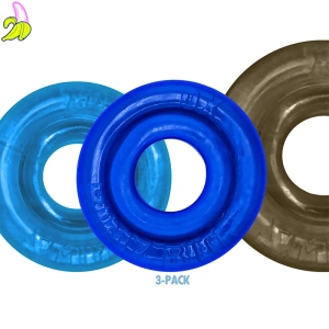 RIMZ Softlips Cockring 3-pack Blue 2x19mm 1x20mm