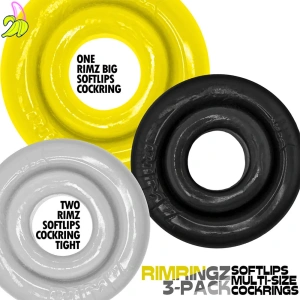 RIMZ Softlips Cockring 3-pack Shockwave 2x19mm 1x20mm