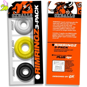 RIMZ Softlips Cockring 3-pack Shockwave 2x19mm 1x20mm