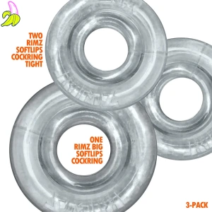 RIMZ Softlips Cockring 3-pack Clear 2x19mm 1x20mm