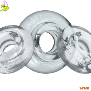 RIMZ Softlips Cockring 3-pack Clear 2x19mm 1x20mm