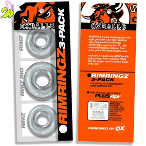RIMZ Softlips Cockring 3-pack Clear 2x19mm 1x20mm