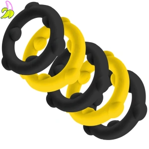 Oxballs Gearheads Cockring 5-pack yellow/black 25mm