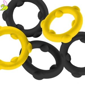 Oxballs Gearheads Cockring 5-pack yellow/black 25mm