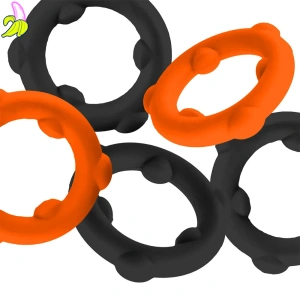Oxballs Gearheads Cockring 5-pack orange/black 25mm