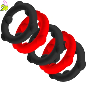 Oxballs Gearheads Cockring 5-pack red/black 25mm