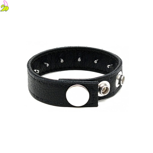  Leather Cockring Pik 3 snaps- skórzany cockring z kolcami