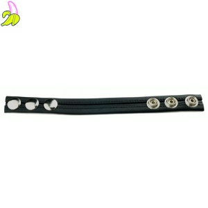 Prowler Red cockring skórzany pierścień erekcyjny - cały czarny - 3 zatrzaski