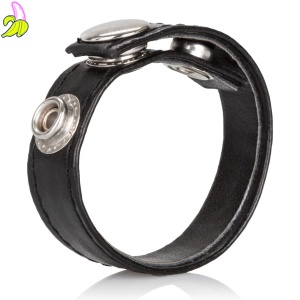 CalExotics Adjustable Cockring 3 snaps skórzay pierścień erekcyjny 3 zatrzaski