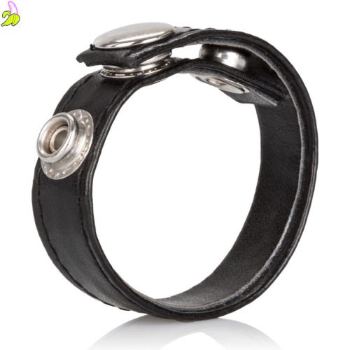 CalExotics Adjustable Cockring 3 snaps skórzay pierścień erekcyjny 3 zatrzaski