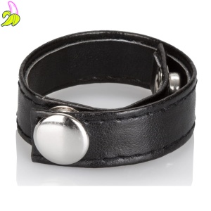 CalExotics Adjustable Cockring 3 snaps skórzay pierścień erekcyjny 3 zatrzaski