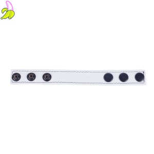 The Red Leather cockring skórzany pierścień erekcyjny - cały biały - 3 zatrzaski