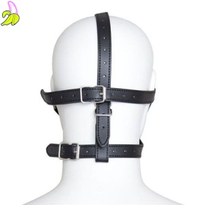 Czarna uprząż na twarz z maską na oczy i kneblem Total Head Harness Restraint