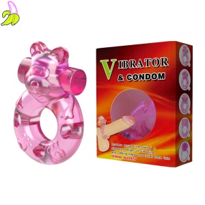 Vibrating Bear Cock Ring – Pink