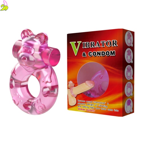 Vibrating Bear Cock Ring – Pink