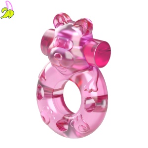 Vibrating Bear Cock Ring – Pink