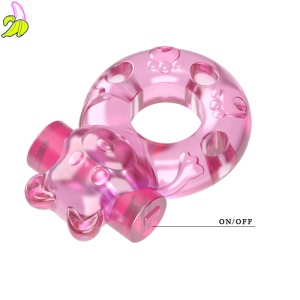 Vibrating Bear Cock Ring – Pink