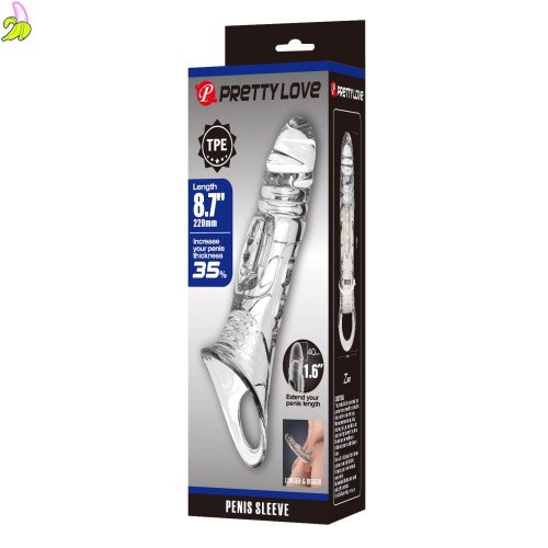 Pretty Love Penis Sleeve 8.7" Extender – Clear