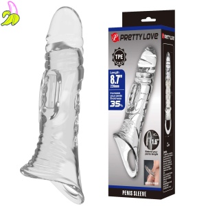 Pretty Love Penis Sleeve 8.7" Extender – Clear