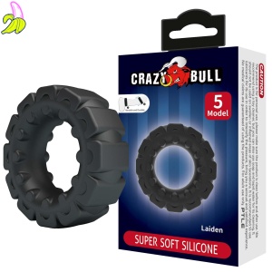 Crazy Bull Laiden Super Soft Silicone Cock Ring – Black