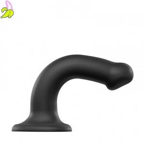 SEMI-REALISTIC DUAL DENSITY BENDABLE DILDO BLACK - M