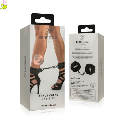 Bedroom Fantasies - Faux Leather Ankle Cuffs Black