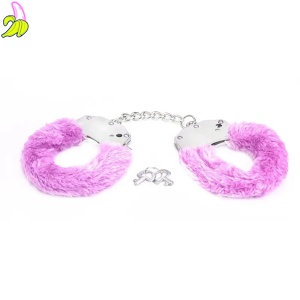 Metal handcuffs with pink furry