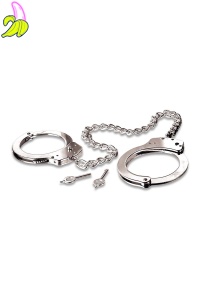 FETISH FANTASY SERIES METAL LEG CUFFS SILVER