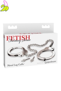 FETISH FANTASY SERIES METAL LEG CUFFS SILVER