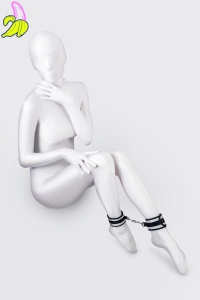 Anonymo anclecuffs, polyester, silver, 28.5 cm