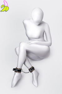 Anonymo handcuffs, PU leather, print, 27 cm