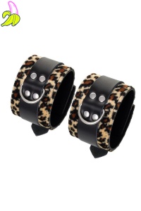Anonymo handcuffs, PU leather, print, 19.5 cm