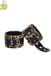 Anonymo handcuffs, PU leather, print, 19.5 cm