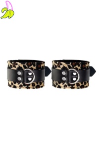 Anonymo handcuffs, PU leather, print, 19.5 cm