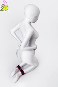 Anonymo handcuffs, velour, red, 29 cm