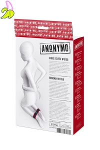Anonymo handcuffs, velour, red, 29 cm