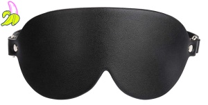 Komplet Skórzana Opaska na Oczy + obroża z cyrkoniami Kinky Puppy