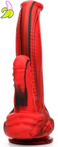 Dildo Double Dildo Dobhorse 18 x 7cm Red and Black