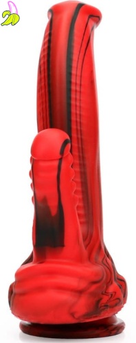 Dildo Double Dildo Dobhorse 18 x 7cm Red and Black
