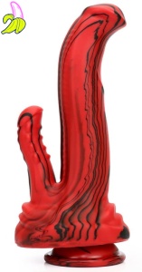 Dildo Double Dildo Dobhorse 18 x 7cm Red and Black