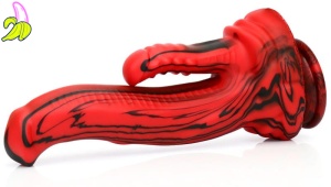 Dildo Double Dildo Dobhorse 18 x 7cm Red and Black
