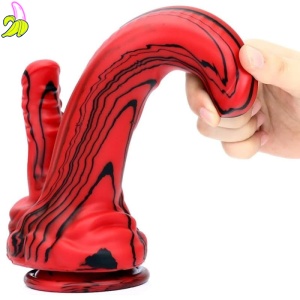 Dildo Double Dildo Dobhorse 18 x 7cm Red and Black