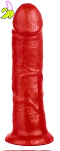 The Red Cliffy Czerwone Dildo z przyssawką 18cm
