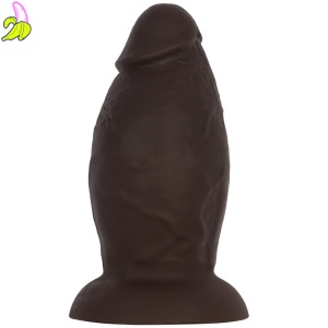 DarkSil Bigbody Plug- Brązowe dildo z przyssawką S 13cm