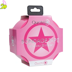Ouch! Non-Stick BDSM Pink Tape- Nieklejąca taśma wielokrotnego użytku 20m